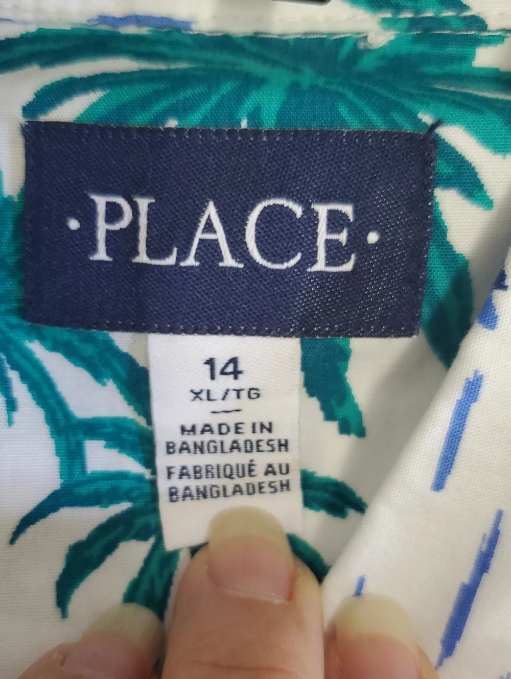 (2) The Children's Place Boys' Tropical Flamingo Short-Sleeve Shirt - Navy Pink